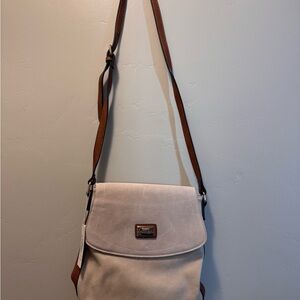 Simply Noelle Cream and Brown Crossbody Bag